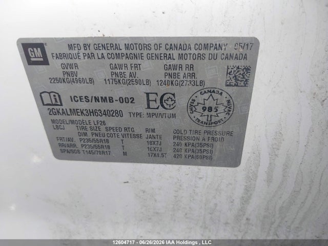 GMC Terrain 2017 2GKALMEK3H6340280 Image 9