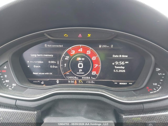 2019 Audi S5 Prestige მანქანა იყიდება აუქციონზე, vin: WAUC4CF52KA054268, აუქციონის ნომერი: 12604753