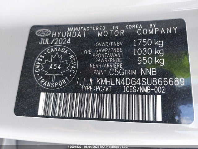 2025 Hyundai Elantra Luxury მანქანა იყიდება აუქციონზე, vin: KMHLN4DG4SU866689, აუქციონის ნომერი: 12604822