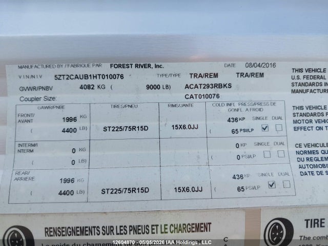 Coachmen Catalina 2017 5ZT2CAUB1HT010076 Image 13