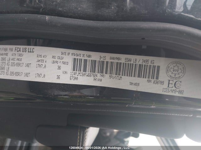 1C4PJMCS0FW687924 Jeep Cherokee Latitude