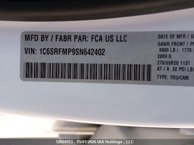 Aukcja sprzedaży 2025 Ram 1500 Big Horn, vin: 1C6SRFMP9SN642402, numer aukcji: 12604953