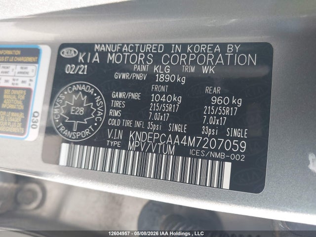 Продаж на аукціоні авто 2021 Kia Seltos Lx, vin: KNDEPCAA4M7207059, номер лоту: 12604957
