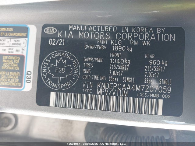 Продаж на аукціоні авто 2021 Kia Seltos Lx, vin: KNDEPCAA4M7207059, номер лоту: 12604957