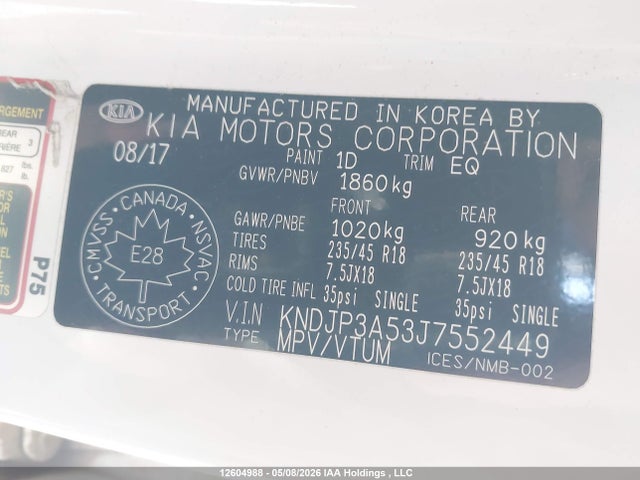 KNDJP3A53J7552449 KIA SOUL +