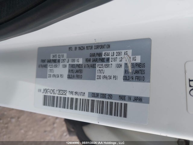 Aukcja sprzedaży 2018 Mazda Cx-5 Touring, vin: JM3KFACM9J1363282, numer aukcji: 12604990