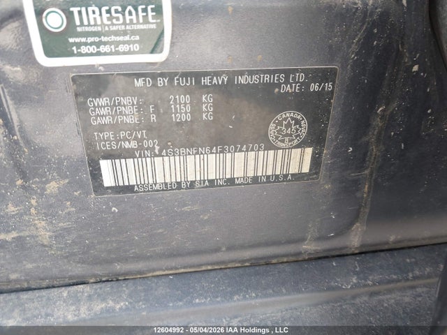4S3BNFN64F3074703 Subaru Legacy 3.6r Limited Package