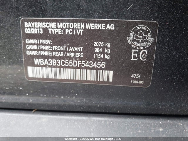Aukcja sprzedaży 2013 Bmw 328i Xdrive/xdrive Classic Line, vin: WBA3B3C55DF543456, numer aukcji: 12604994
