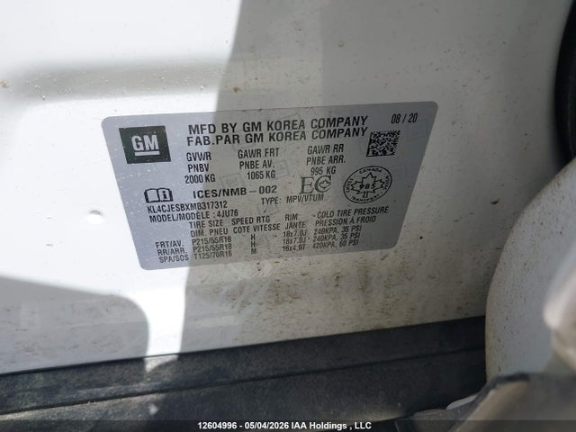 KL4CJESBXMB317312 Buick Encore Preferred