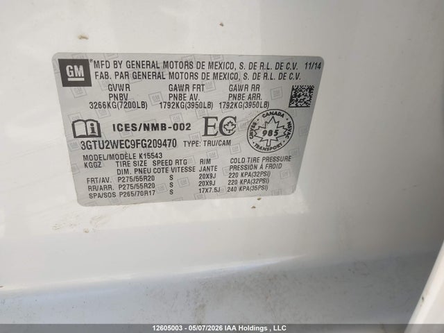 3GTU2WEC9FG209470 GMC Sierra 1500 Denali
