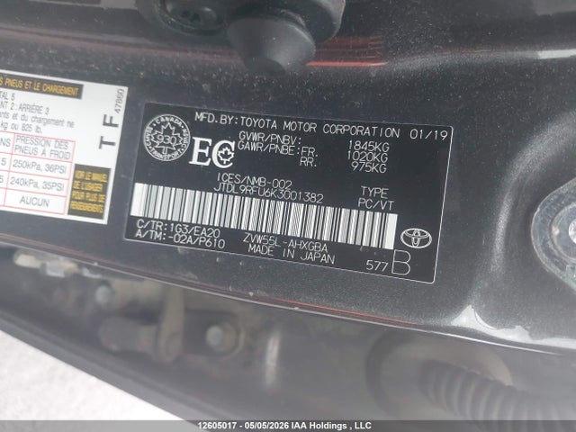 JTDL9RFU6K3001382 Toyota Prius