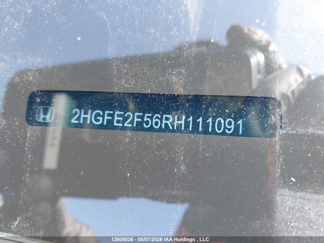 12605036 :رقم المزاد ، 2HGFE2F56RH111091 vin ، 2024 Honda Civic Sport مزاد بيع