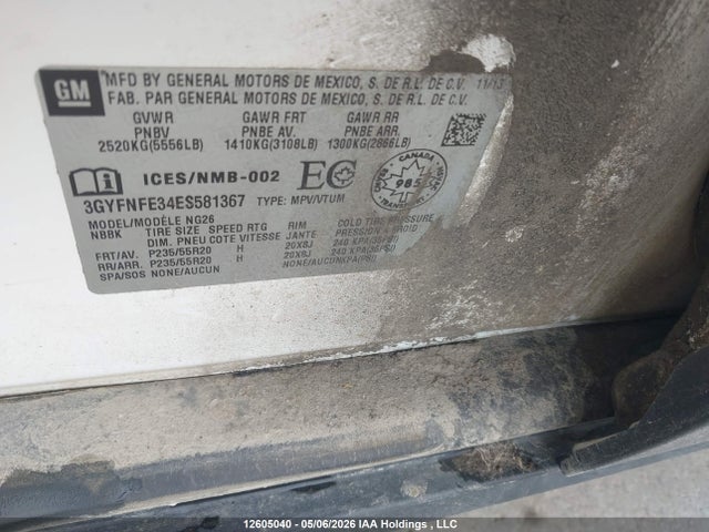 3GYFNFE34ES581367 Cadillac Srx Performance