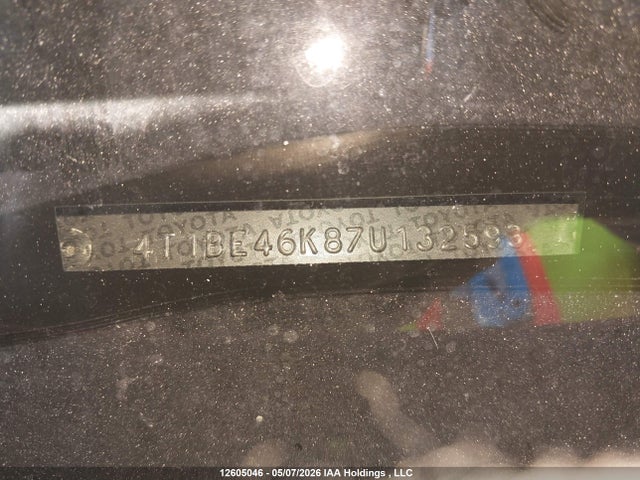12605046 :رقم المزاد ، 4T1BE46K87U132593 vin ، 2007 Toyota Camry Le/se مزاد بيع