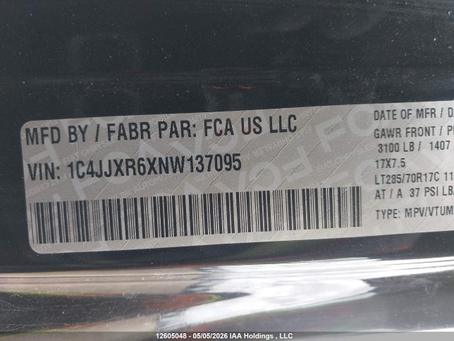 1C4JJXR6XNW137095 Jeep Wrangler 4xe Unlimited Rubicon
