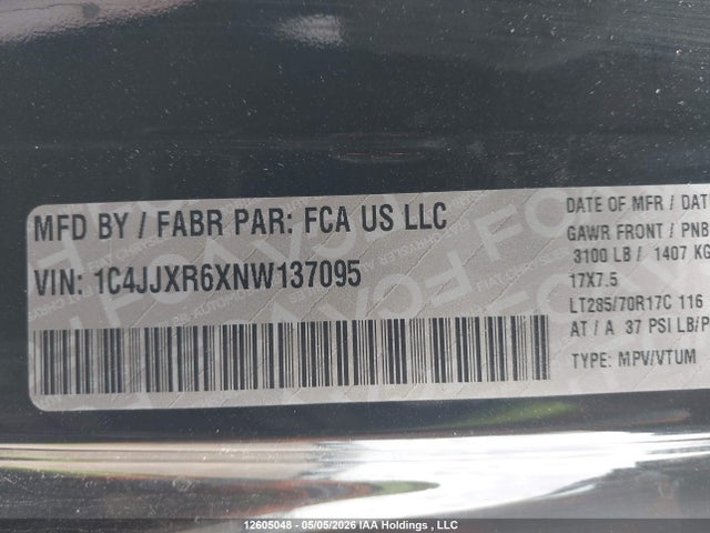 1C4JJXR6XNW137095 Jeep Wrangler 4xe Unlimited Rubicon