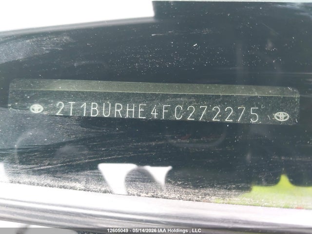 12605049 :رقم المزاد ، 2T1BURHE4FC272275 vin ، 2015 Toyota Corolla Le مزاد بيع