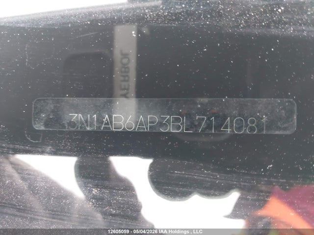 12605059 :رقم المزاد ، 3N1AB6AP3BL714081 vin ، 2011 Nissan Sentra 2.0s مزاد بيع