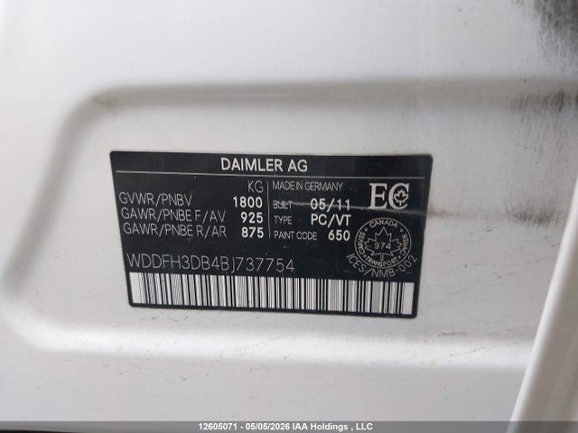Продажа на аукционе авто 2011 Mercedes-benz B-class, vin: WDDFH3DB4BJ737754, номер лота: 12605071