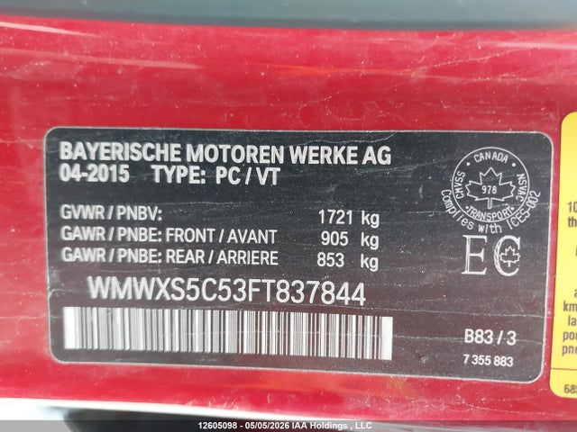 Mini 5 Door Cooper 2015 WMWXS5C53FT837844 Image 9
