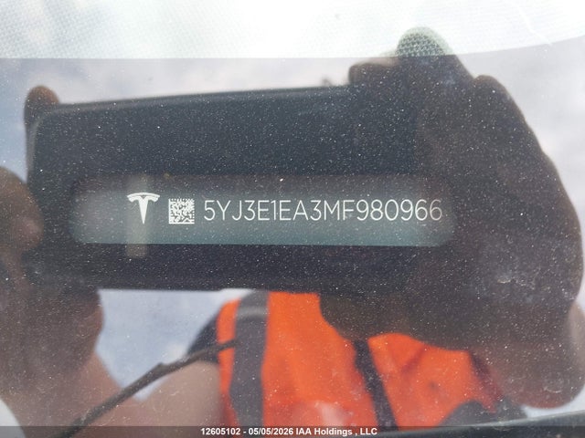 Продажа на аукционе авто 2021 Tesla Model 3 Standard Range/standard Range Plus, vin: 5YJ3E1EA3MF980966, номер лота: 12605102