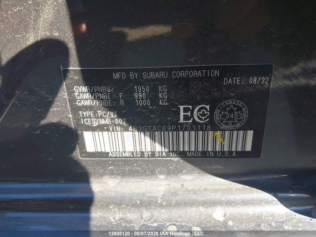 4S3GTAC69P1701118 Subaru Impreza Touring