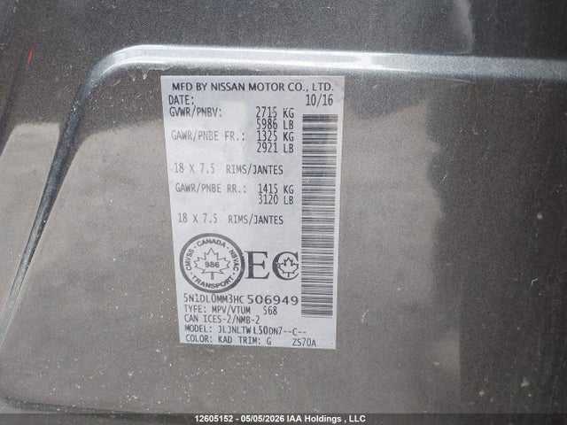 5N1DL0MM3HC506949 Infiniti QX60