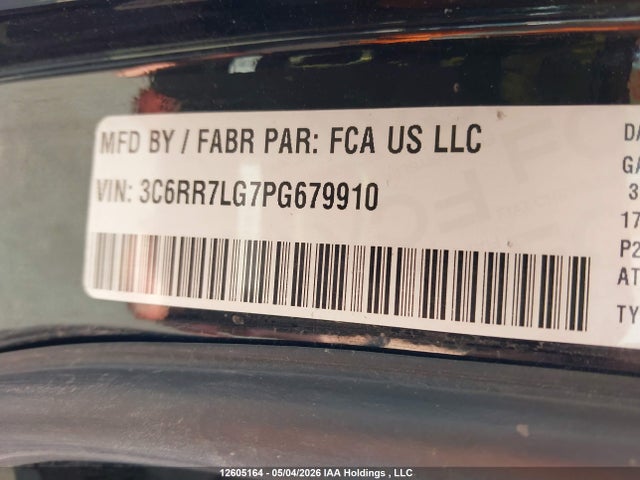 Aukcja sprzedaży 2023 Ram 1500 Classic Slt, vin: 3C6RR7LG7PG679910, numer aukcji: 12605164