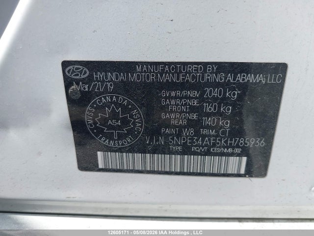 Hyundai Sonata Essential 2019 5NPE34AF5KH785936 Image 9