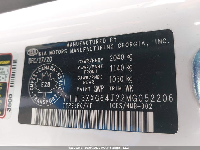 5XXG64J22MG052206 KIA K5 GT LINE