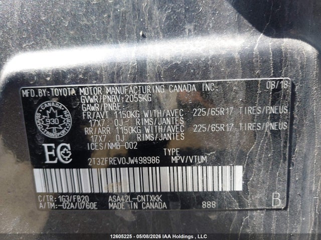 2T3ZFREV0JW498986 Toyota RAV4 LE
