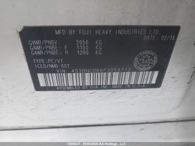 4S3BNCD66F3050712 Subaru Legacy 2.5i Premium