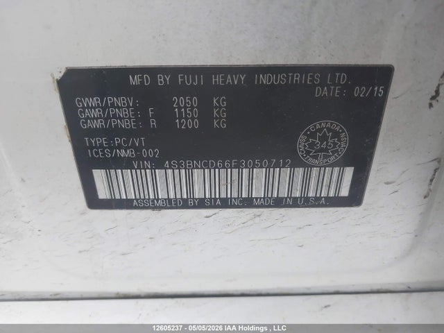 4S3BNCD66F3050712 Subaru Legacy 2.5i Premium