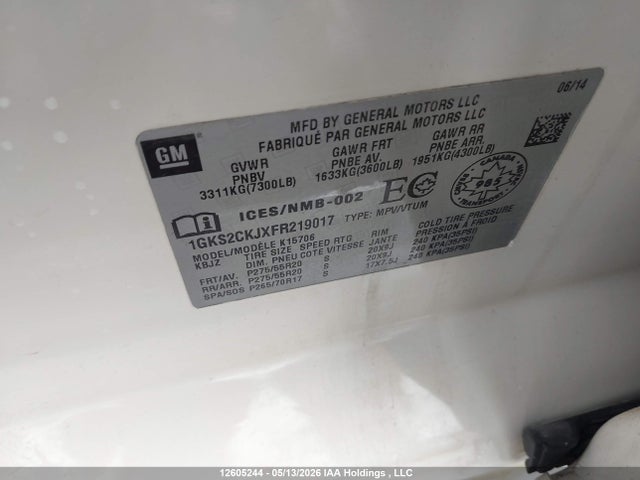1GKS2CKJXFR219017 GMC Yukon Denali Denali