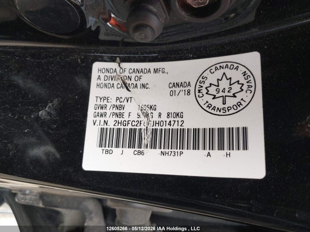 Honda Civic Lx 2018 2HGFC2F56JH014712 Image 20