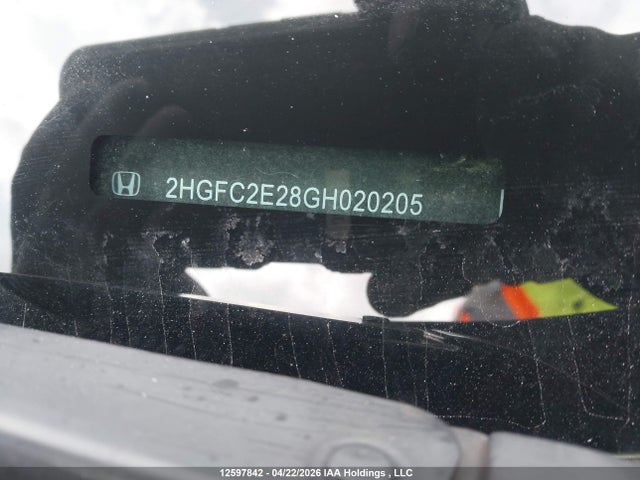 12597842 :رقم المزاد ، 2HGFC2E28GH020205 vin ، 2016 Honda Civic Dx مزاد بيع