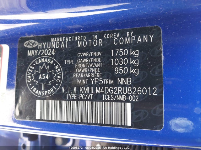 2024 Hyundai Elantra Preferred მანქანა იყიდება აუქციონზე, vin: KMHLM4DG2RU826012, აუქციონის ნომერი: 12605273