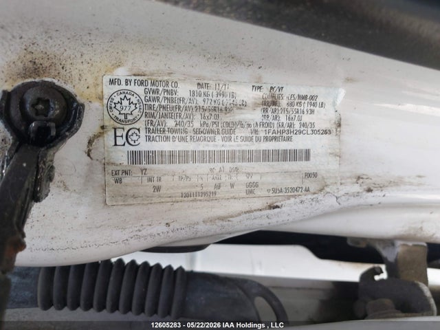12605283 :رقم المزاد ، 1FAHP3H29CL305253 vin ، 2012 Ford Focus مزاد بيع