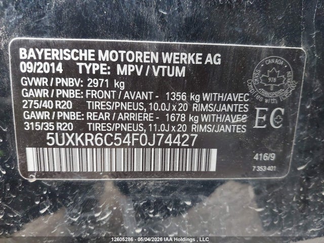 5UXKR6C54F0J74427 BMW X5 Xdrive50i