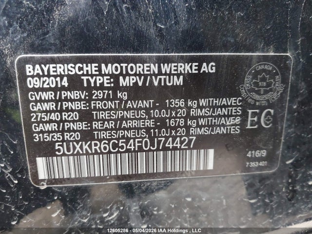 5UXKR6C54F0J74427 BMW X5 Xdrive50i