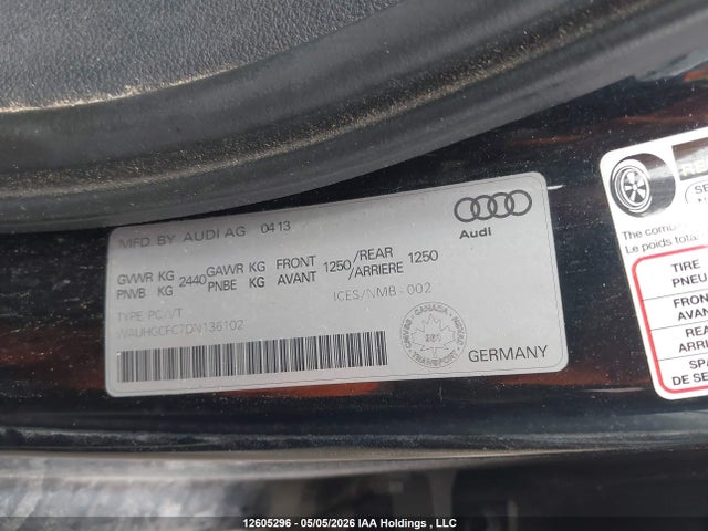 Aukcja sprzedaży 2013 Audi A6 Prestige, vin: WAUHGCFC7DN136102, numer aukcji: 12605296