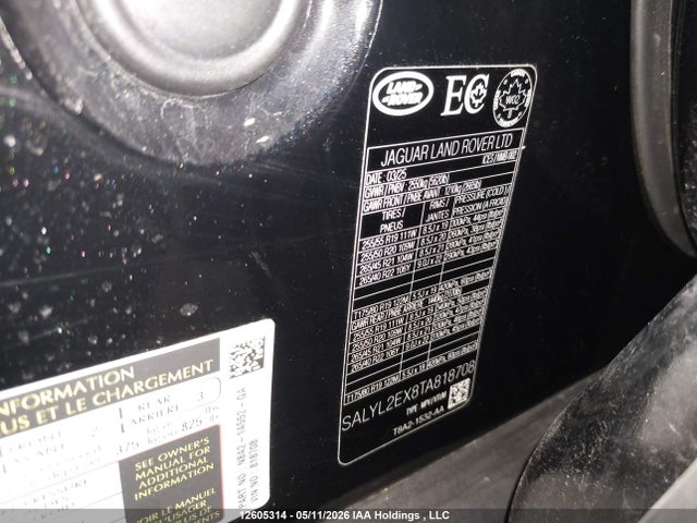 Продажа на аукционе авто 2026 Land Rover Range Rover Velar Dynamic Se P250 Gas, vin: SALYL2EX8TA818708, номер лота: 12605314