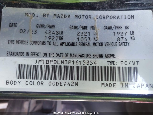 JM1BPBLM3P1615354 Mazda 3 Preferred