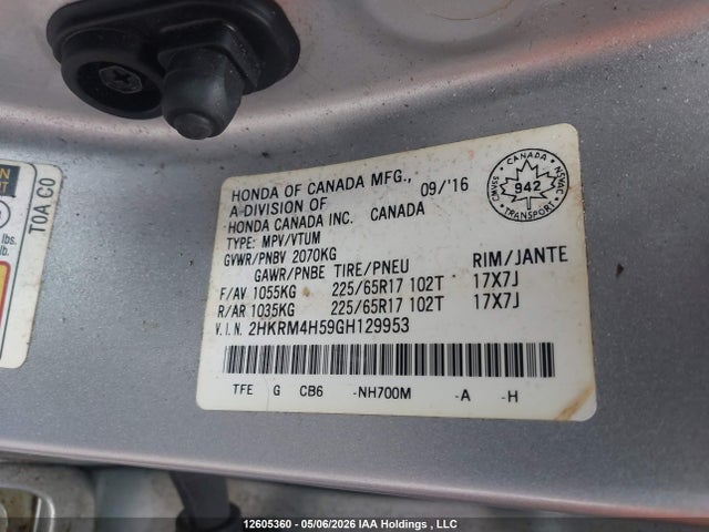 2HKRM4H59GH129953 Honda CR-V EX