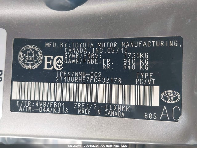 Toyota COROLLA LE 2015 2T1BURHE7FC432178 Image 19
