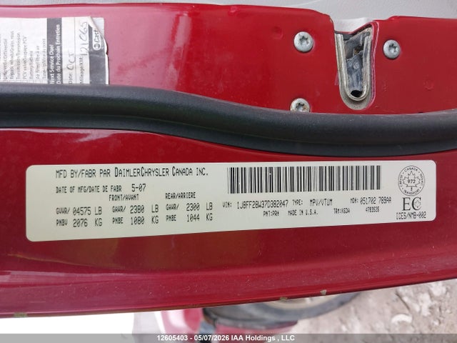 Продаж на аукціоні авто 2007 Jeep Patriot Sport/north, vin: 1J8FF28W37D382047, номер лоту: 12605403