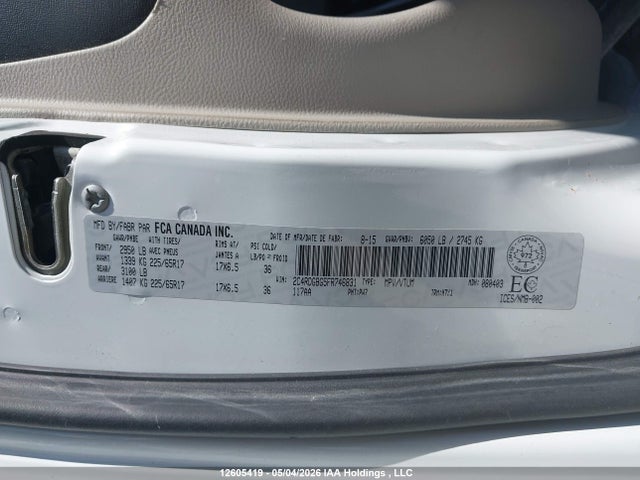 2C4RDGBG5FR746831 Dodge Grand Caravan Se/sxt