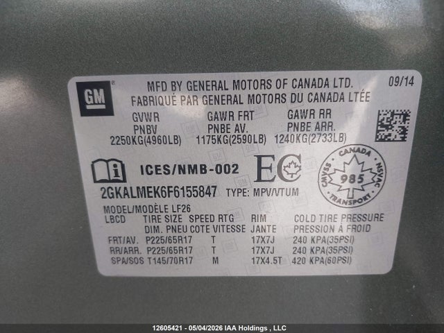 2GKALMEK6F6155847 GMC Terrain Sle-1