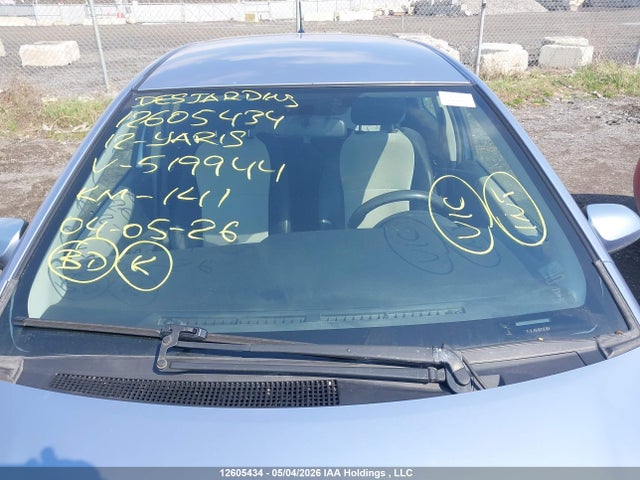 12605434 :رقم المزاد ، JTDKTUD37CD519944 vin ، 2012 Toyota Yaris مزاد بيع