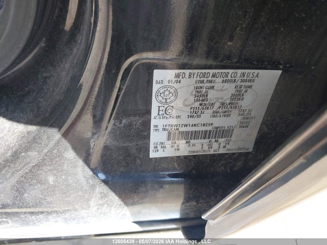 Продажа на аукционе авто 2004 Ford F-150 Xlt, vin: 1FTRW12W14KC18259, номер лота: 12605439